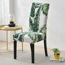 ropical Leaves Chair Cover Spandex Slipcover Elastic Stretch Dining Chairs