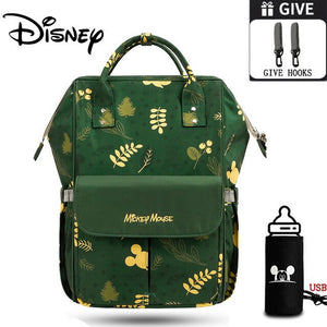 Disney Mickey Minnie Baby Diaper Nappy Bag Backpack Large USB Bottle Heater