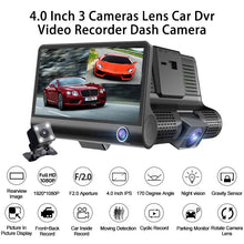  DVR 3 Camera Full HD 1080P Dual Lens 4.0 Inch LCD Screen 170 Degree Rear View