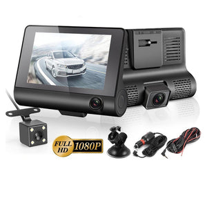  DVR 3 Camera Full HD 1080P Dual Lens 4.0 Inch LCD Screen 170 Degree Rear View