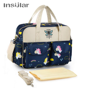 Waterproof Maternity Diaper Nappy Bag Large Capacity Handbag Change Mat