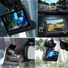  DVR 3 Camera Full HD 1080P Dual Lens 4.0 Inch LCD Screen 170 Degree Rear View