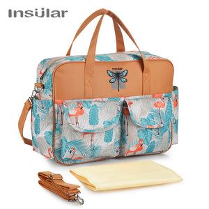 Waterproof Maternity Diaper Nappy Bag Large Capacity Handbag Change Mat