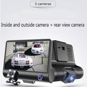  DVR 3 Camera Full HD 1080P Dual Lens 4.0 Inch LCD Screen 170 Degree Rear View