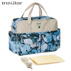 Waterproof Maternity Diaper Nappy Bag Large Capacity Handbag Change Mat