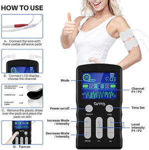 25 Mode Tens Unit Stimulator EMS Digital Body Massager Acupuncture Pain Relief