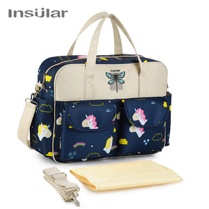 Waterproof Maternity Diaper Nappy Bag Large Capacity Handbag Change Mat