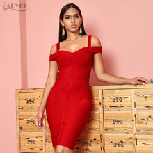 Off Shoulder Bodycon Bandage Wine Red Spaghetti Strap Club Party Dress