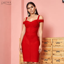 Off Shoulder Bodycon Bandage Wine Red Spaghetti Strap Club Party Dress