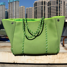 Neoprene Royal Blue ,Grey,Lime Green Breathable Zip Tote Large Gym,Baby,Beach Shoulder Bag