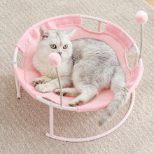 Mesh Cats Hammock  Breathable Elevated Cat  Lounge Bed Dangling Spring Ball Stable Steel Frame Pet House