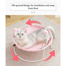 Mesh Cats Hammock  Breathable Elevated Cat  Lounge Bed Dangling Spring Ball Stable Steel Frame Pet House