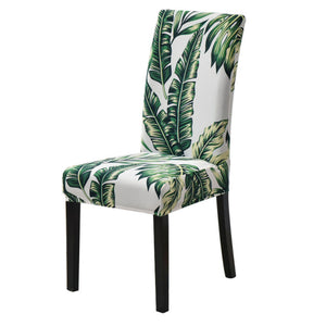 ropical Leaves Chair Cover Spandex Slipcover Elastic Stretch Dining Chairs