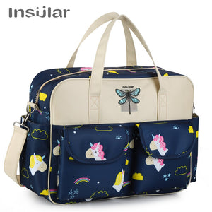 Waterproof Maternity Diaper Nappy Bag Large Capacity Handbag Change Mat