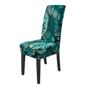 ropical Leaves Chair Cover Spandex Slipcover Elastic Stretch Dining Chairs