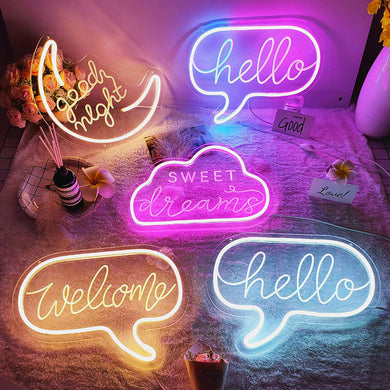 LED Neon Sign Home Art Wall Bar Decor Light Night Lamp USB Battery