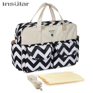 Waterproof Maternity Diaper Nappy Bag Large Capacity Handbag Change Mat